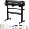 VEVOR Macchina da Taglio per Vinile, Larghezza di Alimentazione Max. 870 mm, Doppie Lame, Forza e Velocità Regolabili, Display LED, Stampante per Plotter da Taglio in Vinile con Software Signmaster