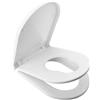 Ibergrif M41001-2 Coperchio WC universale, sedile WC per famiglie con chiusura a D a sgancio rapido, facile da pulire, bianco