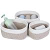 Cozary Cestini Portaoggetti Intrecciato, Impilabile Scatola Di Immagazzinaggio In Corda Di Cotone, Organizer,Ecorazione Cestini Stoccaggio Per Bagno Cameretta Salotto Ufficio, 3 Pezzi, Grigio