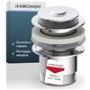 KIRCHHOFF 98807320 - Tappo di scarico universale per lavabo, valvola di scarico con troppopieno, tappo di scarico per lavabo e lavabo, cromato