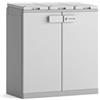 Keter Armadio Raccolta Differenziata ReCyclo, 3 Scomparti, Compatibile con sacchi da 110L, Bianco/Beige, 89x45x96H cm