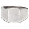 Uno de 50 Anello con superficie quadrata placcato in argento sterling, Metallo, no