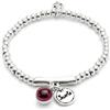 Uno de 50 Bracciali placcati in argento sterling e vetro di Murano viola con la scritta Lucky