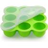 Aolso Contenitore per bambini, silicone a 9 griglie con coperchio, perfetto per il congelatore, Arancione-9-griglia