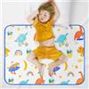 Aolso Coprimaterasso per bambini, 70 x 90 cm, per bagnare il letto, assorbire l'acqua, per bambini, per addestramento al WC (paradiso dei dinosauri)