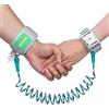 AOMIG Bracciale Sicurezza Bambino, 1.5M Regolabile Bambini Guinzaglio Polso di Sicurezza Riflettente Nella Notte, Anti-Perso Mano Cintura Portatile Che Cammina Girevole a 360°, Verde