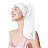 townssilk Cuffia da notte in seta, 100% seta di gelso 22 Momme, per donna, lussuosa, traspirante, antiscivolo e senza pressione, ideale per capelli lunghi e ricci - Bianco 58cm