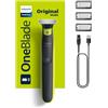 PHILIPS Regolabarba - PHILIPS - Oneblade QP2724/10 - 3 accessori (1 / 3 / 5 mm) inclusi - senza fili ricaricabile - Verde / Nero