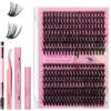 ANNAFRIS Ciglia Finte Ciuffetti 50D+60D Ciglia Finte Naturali D Curl 8-18mm DIY Extension Ciglia Fai da te Cluster Lashes(50D+60D)