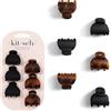 Kitsch Mini Fermagli per Capelli Donna - Mollette Piccole Eleganti per Bambini | Non Tirano Né Strappano | Plastica Resistente e Durevole | Idee Regalo Donna - Tartarugato & Nero, 6pz