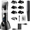 Hatteker Trimmer capelli Trimmer Barba professionale elettrico con schermo LCD senza fili USB ricaricabile impermeabile