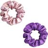 Townssilk - Fascette per capelli in 100% pura seta di gelso, 22 momme, delicate sui capelli, lussuose, elastiche. 2 pezzi nei colori dusty pink e purple