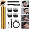 URAQT Trimmer Professionale, Elettrico Trimmer Per Barba USB Ricaricabile Tagliacapelli con 4 Pettini Guida, Cordless Hair Trimmer Macchinetta Capelli Professionale Adatto per Barbiere e Casa(Oro)