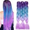 TESS 60 cm Extension per Treccine Africane Purple/Blu/Viola, Extension Capelli Treccine 1 Pezzi Jumbo Treccia (100g/Pezzi) Capelli Finti per Treccine