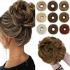 SEGO Chignon Finto per Capelli Elastico Sintetica Ondulato Finti con Posticci Ciambella Messy Hair Bun 55 G Marrone caffè