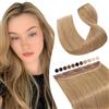 Elailite Extension Clip Capelli Veri Fascia Unica #27 Biondo Scuro - 20cm 100% Remy Human Hair Naturali Lisci 40g