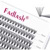 FADLASH Ciglia Finte Naturali Ciuffetti Fadlash Estensione Ciglia Individuali Spessore 0.07mm 20 Root D Curl 8-15mm Lunghezza Mista 120pcs Ciglia a Grappolo DIY Individuali