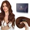 LaaVoo Extension Capelli Veri Nano Ring Rosse Marrone Extension Nano Capelli Veri Remy Invisible Estensione Dei Capelli Nano Lisci 35cm 50ciocche 50g #33