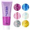 URAQT Glitter Corpo, 1 pezzi da 50 ml Gel per Viso, Unghie, Occhi, Labbra, Capelli e Corpo - Chunky Glitter per Musica, Festival, in Maschera(Viola)