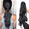 SEGO Coda Capelli Extension Clip Pinza Ricci Mossi 45cm # Nero Naturale - Posticci per Donna Ponytail Natural Hair di Nuova Tecnologia 140g Fascia Unica