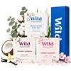Wild - Deodorante Naturale Ricaricabile - Senza Alluminio - Varie Ricariche - Incluse Profumazioni Fresh Cotton & Sea Salt, Cherry Blossom e Coconut & Vanilla - Protezione di Lunga Durata