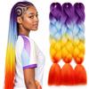 TESS 60 cm Extension per Treccine Africane Purple/Blu/Giallo/Arancio, Extension Capelli Treccine 1 Pezzi Jumbo Treccia (100g/Pezzi) Capelli Finti per Treccine
