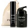 FETÉN FETEN Crema Viso Uomo e Contorno Occhi Anti Occhiaie e Borse - Skincare Kit Antiage Uomo - Creme Antirughe Idratante con Acido Ialuronico - Set Bellezza Regalo per la Cura della Pelle