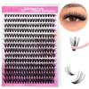 FADLASH Ciglia Finte Naturali Ciuffetti Fadlash Estensione Ciglia Individuali Spessore 0.07mm 40 Root D Curl 8-16mm Lunghezza Mista 200pcs Ciglia a Grappolo DIY Individuali