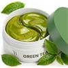 BLOOMORA Patch Occhi Tè Verde (30 Paia, 60 Pezzi) - Eye Mask Idratante e Rinfrescante, Patches Occhiaie e Borse, Maschera Occhi in Gel Lenitiva per Donne