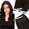LaaVoo Genius PU Trama Extension Capelli Veri Biadesivo Castano Scuro 55cm 50g 1pcs, Capelli Remy, Volume Istantaneo, per Feste e Cerimonie #2
