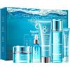 QUIYUM Kit Skincare Viso Completo 8X H2O AquaVitalize, Set Regalo Donna Beauty Routine, 5 Pezzi con Detergente, Tonico, Crema per Gli Occhi, Siero, Crema Viso Idratante