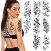 URAQT Impermeabili Tatuaggi Temporanei, 8 Fogli Tatuaggio Temporaneo Fiore Tatuaggio Finto Rimovibili, Non Tossici, Tatuaggi Finti di Grandi Tatuaggio Braccio Adulti per Arte, Spiaggia, Festival