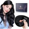 LaaVoo Extension Capelli Veri Nano Ring Nero Jet Extension Nano Capelli Veri Remy Invisible Estensioni Dei Capelli Umani Nano Tip Fusion 35cm 50ciocche 50g #1