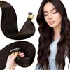 LaaVoo Extension Nano Ring Capelli Veri Castano Scuro Extension Capelli Veri Nano Remy Invisible Estensione Dei Capelli Umani Nano 35cm 50ciocche 50g #2