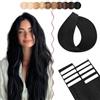 SEGO Extension Capelli Veri Biadesivo 10 Fasce Tape in Exstescion Remy Human Hair 15g/Set Naturali 45 cm # 01