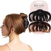 Kitsch - Fermagli per Capelli a Polipo per Donna - Grandi Fermagli a Artiglio per Capelli Spessi, Set di Fermagli a Polipo, Grandi Fermagli per Capelli Sottili, 2 Pezzi Nero & Effetto Tartaruga