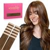 WENNALIFE Extension Capelli Veri Biadesivo, 10pz 35cm 25g Light Auburn Brown Extension Biadesive Capelli Veri Lisci Remy Tape in Hair Extensions Capelli Setosi Solo per L'aggiunta di Colori