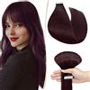 SEGO Extension Adesive Capelli Veri Biadesivo 10 Ciocche Tape Biadesive Remy Human Hair 25g 30 cm #99J Rosso Borgona