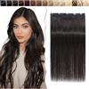 SEGO Extension Capelli Veri Clip Fascia Unica Setosa 100% Remy Human Hair Morbidi Naturali Lisci Una Ciocca Larga Lunga 40cm 45g #1B Nero Naturale