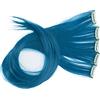CAISHA 60cm 5 Parti Colorato Ciocca Meches Clip In Extension Extension Per Capelli Lisci Capelli Lunghi Parrucchino Blu Acqua BST122