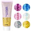 URAQT Glitter Corpo, 1 pezzi da 50 ml Gel per Viso, Unghie, Occhi, Labbra, Capelli e Corpo - Chunky Glitter per Musica, Festival, in Maschera(Oro)