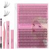 ANNAFRIS Ciglia Finte Ciuffetti 10D+20D Ciglia Finte Naturali D Curl 8-18mm DIY Extension Ciglia Fai da te Cluster Lashes(10D+20D)