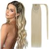 SEGO Coda di Cavallo Extension Capelli Veri Clip Fascia Unica Bionda Ponytail Extensions Aderire 100% Remy Human Hair Lisci Biondi Umani 35cm-80g # Biondo Platino