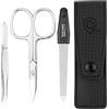 marQus Forbicine e Pinzette - Set Manicure Professionale con Custodia in Similpelle. Include strumenti per Mani e Piedi, ideale per unghie curate. Perfetto come kit da viaggio, pratico ed elegante