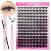 FADLASH Kit di Extension Ciglia Ciuffetti Volume 40D con 280pcs Ciglia Finte Individuali Naturali da 0,07mm Curva D Mix 8-16mm, Bond e Seal, Pinzette per Lash Cluster, DIY per Uso Personale