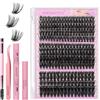 ANNAFRIS Ciglia Finte Ciuffetti Kit 60D+80D+100D Ciglia Finte Naturali D Curl 10-18mm DIY Extension Ciglia Fai da te Cluster Lashes(60D+80D+100D)