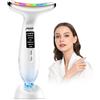 jinpink Massaggiatore Viso Elettrico Antirughe Lifting: Massaggio Face Lifting con Freddo 5℃ & Trattamento Caldo 45℃ - Dispositivo di Bellezza 6 Modi 7 Colori LED - Face Massager EMS Gua Sha per Collo e Viso