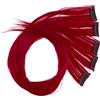 CAISHA 60cm 5 Parti Colorato Ciocca Meches Clip In Extension Extension Per Capelli Lisci Capelli Lunghi Parrucchino Bordeaux BST114