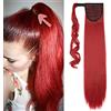 SEGO Coda Capelli Extension Clip Coda di Cavallo 65cm Sintetici Lunghi Lisci Ponytail Extensions 100g - Rosso Scuro