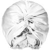 townssilk Cappello da notte da donna, in seta al 100%, protegge i capelli, per la maggior parte dei capelli, regalo di lusso, doppio strato, 1 pezzo, grigio argento